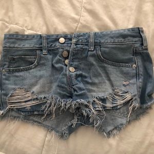 Abercrombie denim frayed shorts